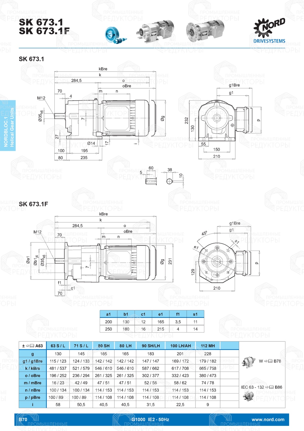 Мотор-редуктор Nord SK 673.1 Nord SK 673.1